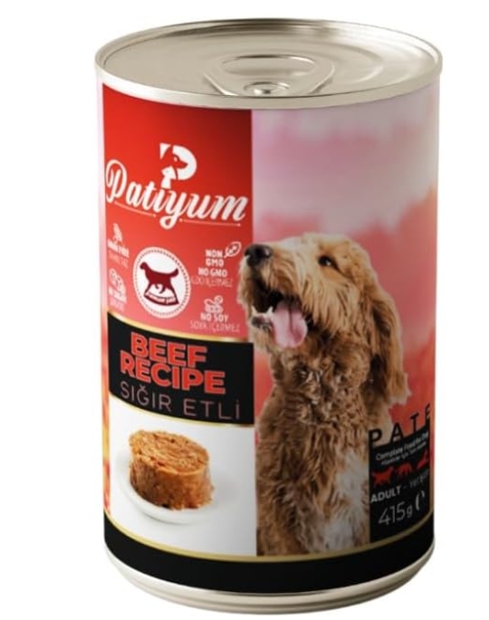 Patiyum  Can Food Pate Beef Recipe for Adult Dogs 400 g - 1 PCS /  Packet