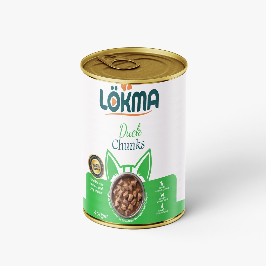 Lokma Chunks Can Food For Adult Cat - Duck 400 GM