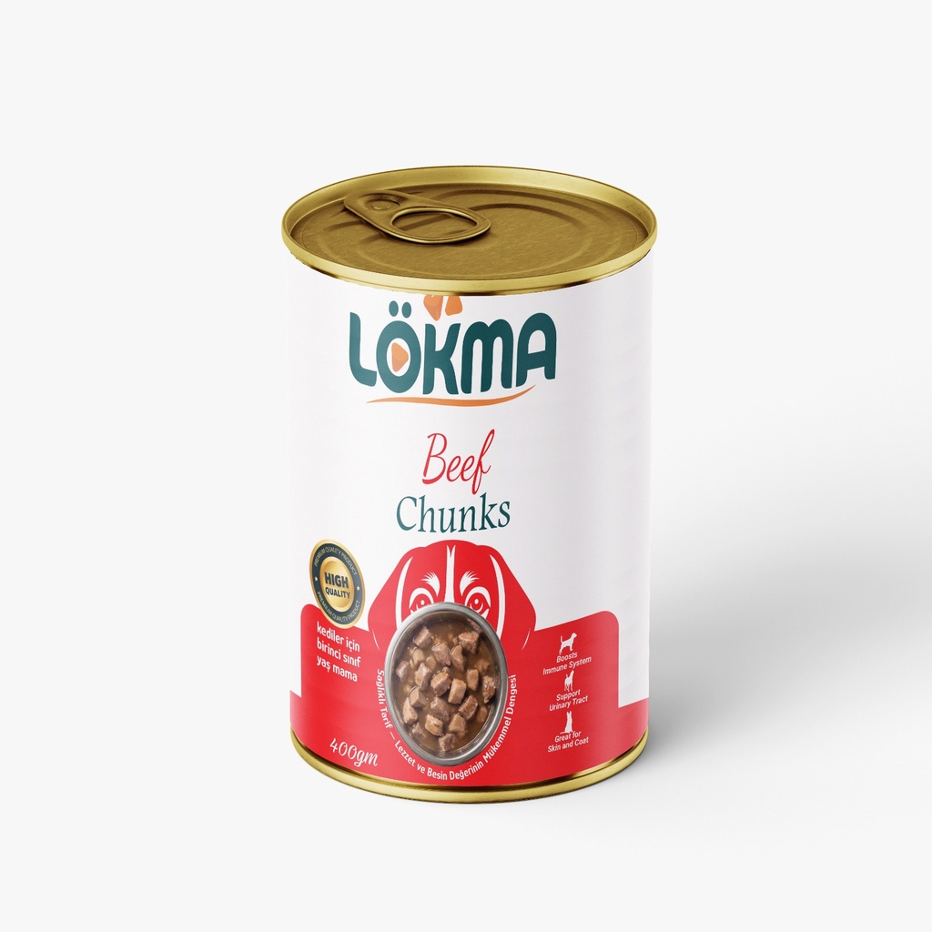 [2982] Lokma Chunks Can Food For Adult Dog - Beef 400 GM