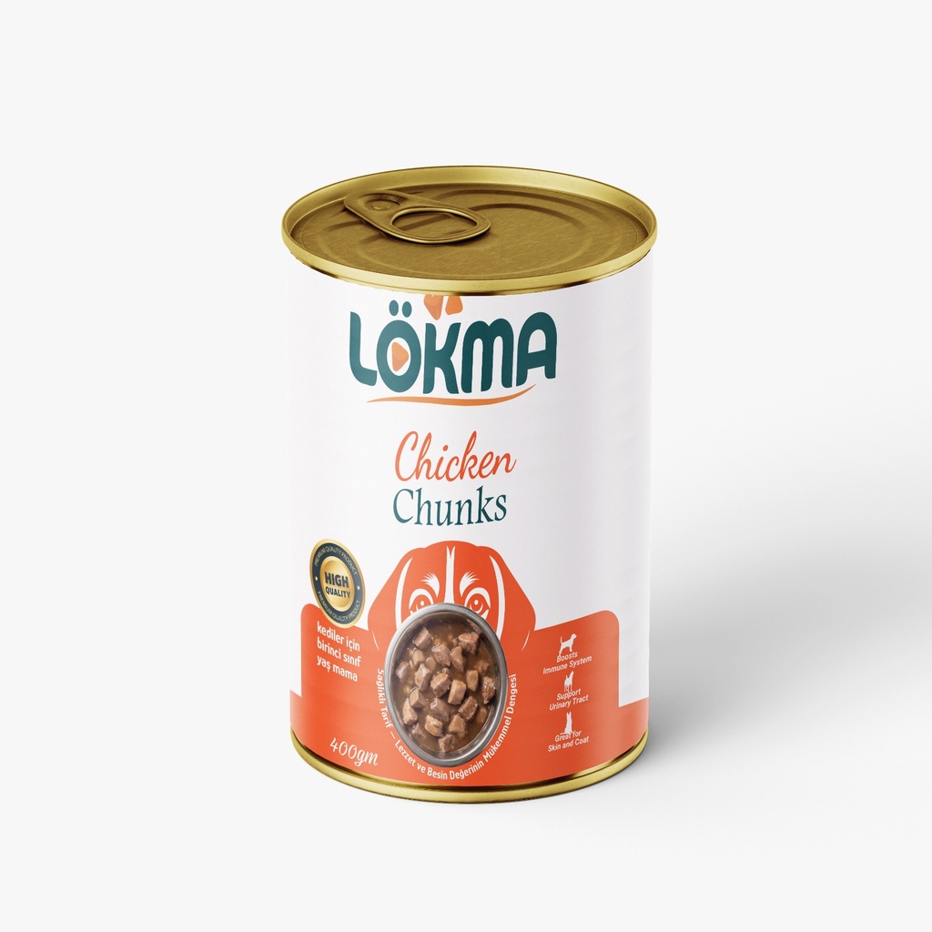 Lokma Chunks Can Food For Adult Dog - Chikhen 400 GM