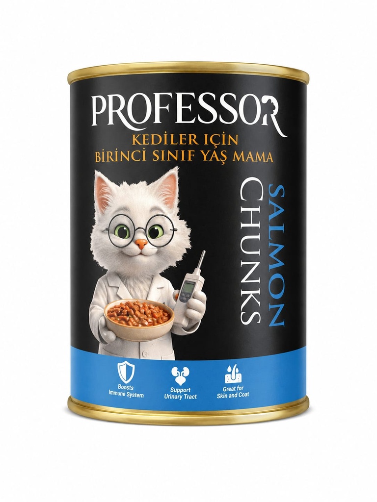 Professor Chunks Can Food For Adult Cat - Salmon 400 GM