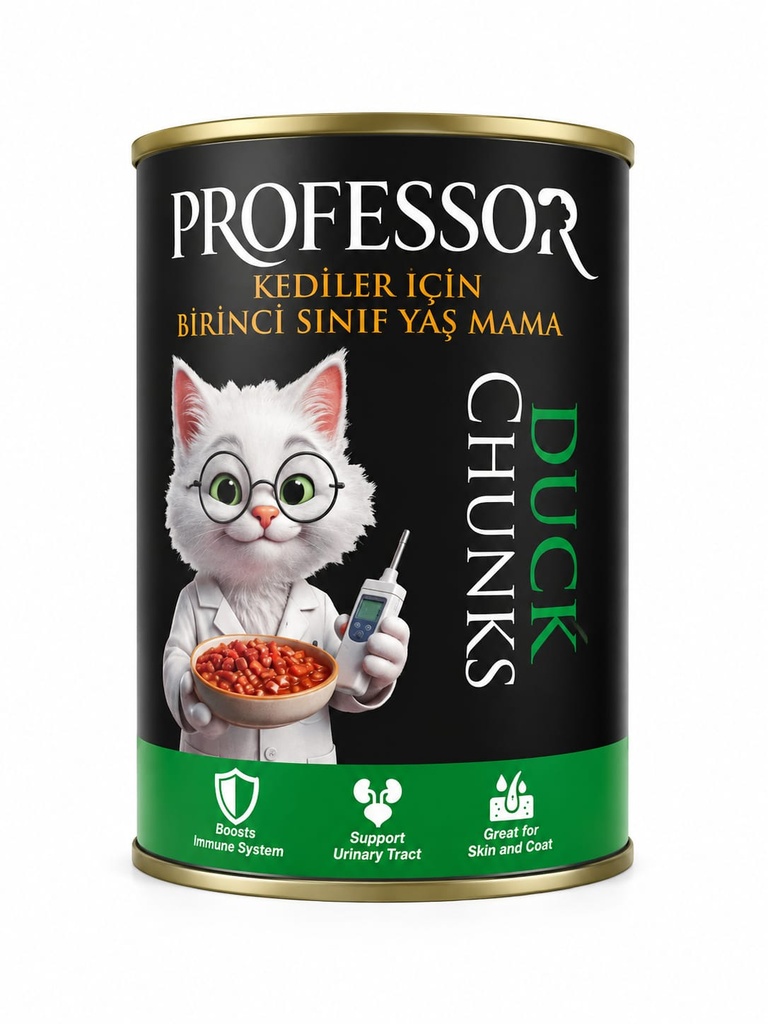 Professor Chunks Can Food For Adult Cat - Duck 400 GM