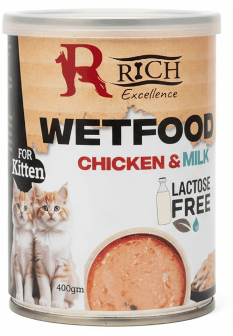 Rich Excellence Cans Wet Food Kitten Chicken & Milk 400G