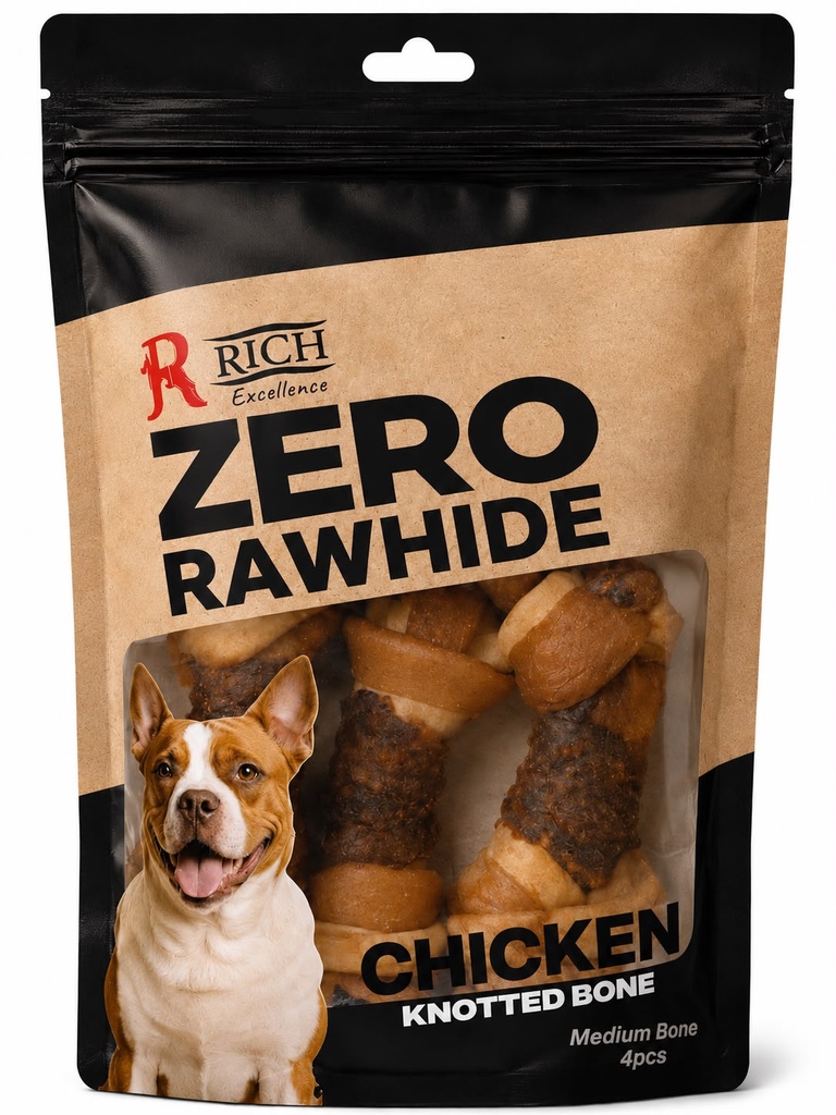 Zero Knotted bones medium 4 PCs with Chicken