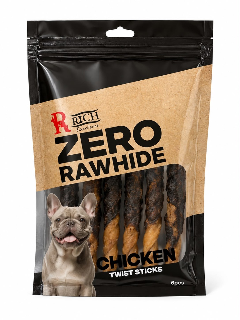Zero Chicken Twiest Sticks 6 PCs with Chicken
