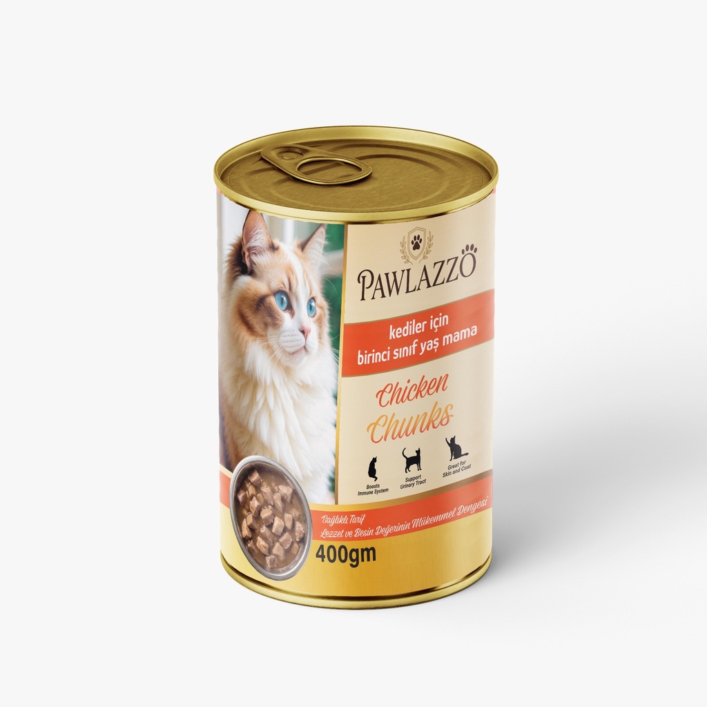 [3036] Pawlazzo Chunks Can Food For Adult Cat Chicken 400 GM