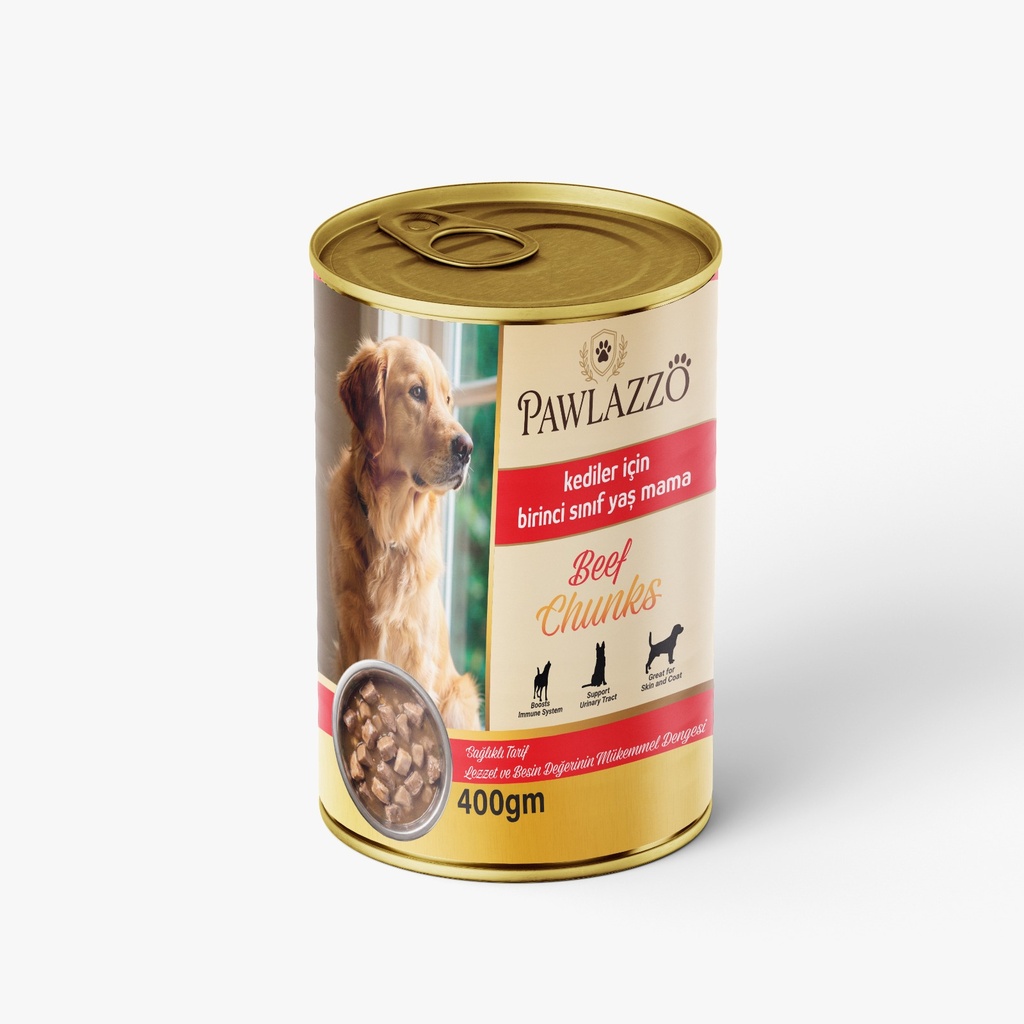 [3031] Pawlazzo Chunks Can Food For Adult Dog Beef 400 GM