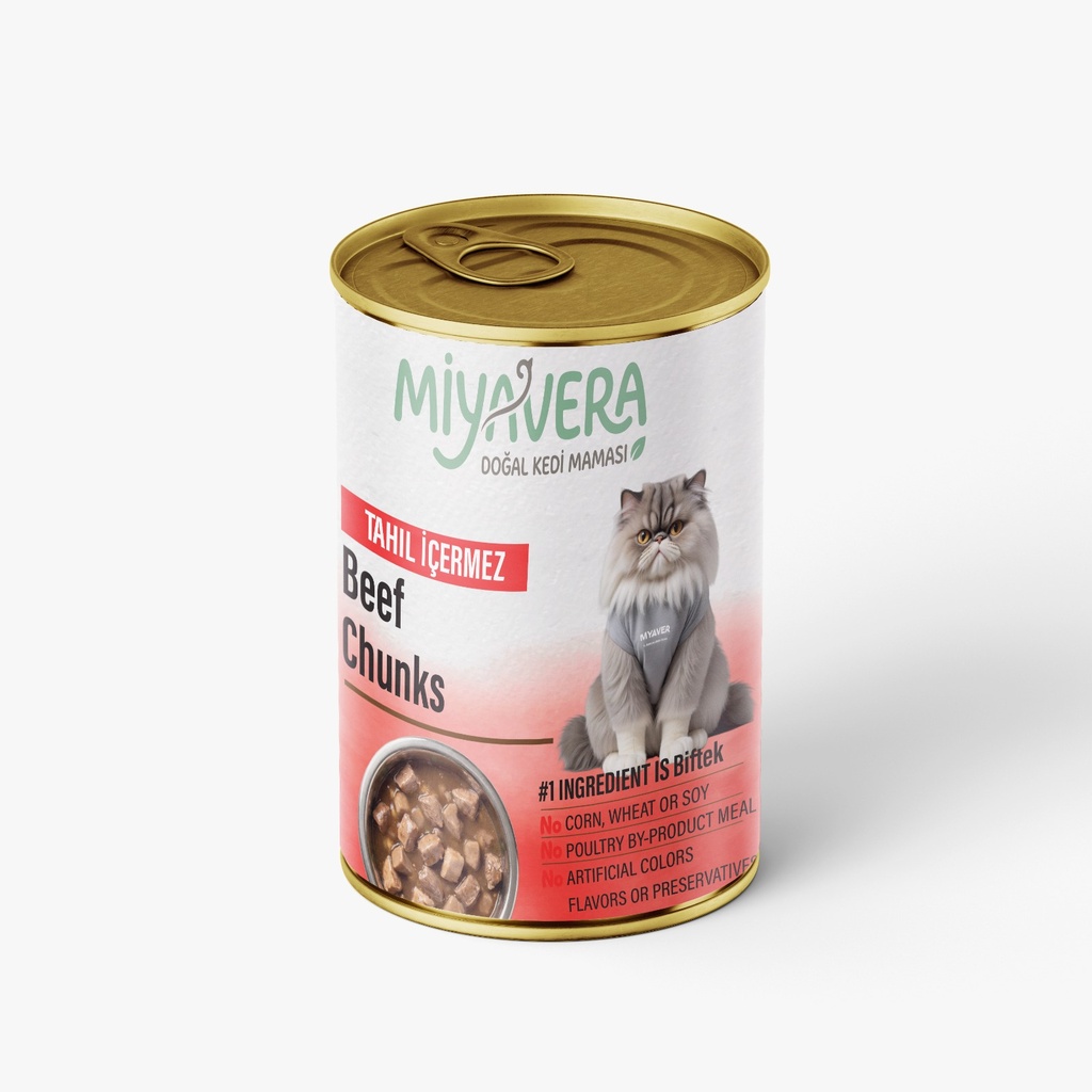 Miyavera Chunks Can Food For Adult Cat Beef 400 GM