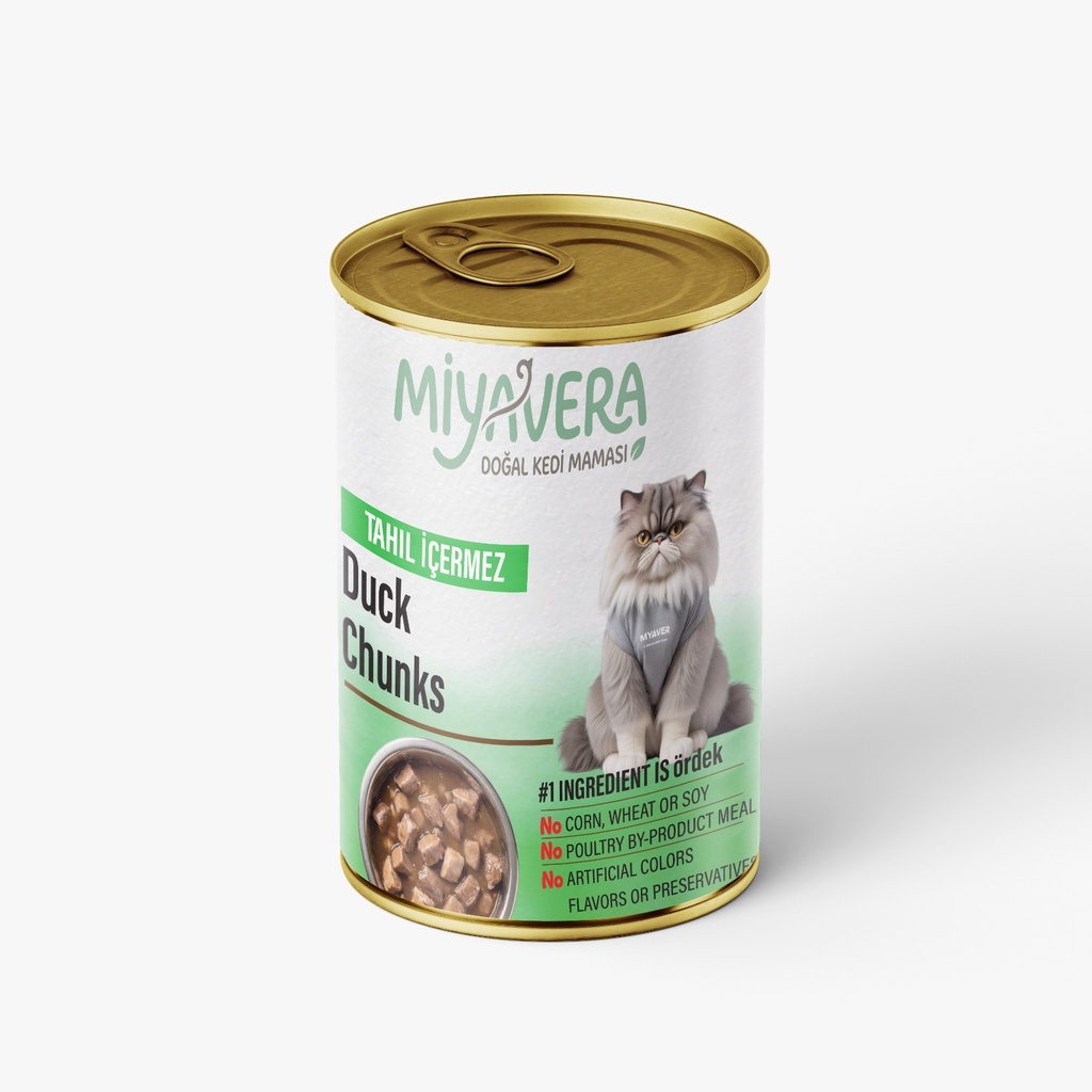 Miyavera Chunks Can Food For Adult Cat Duck 400 GM