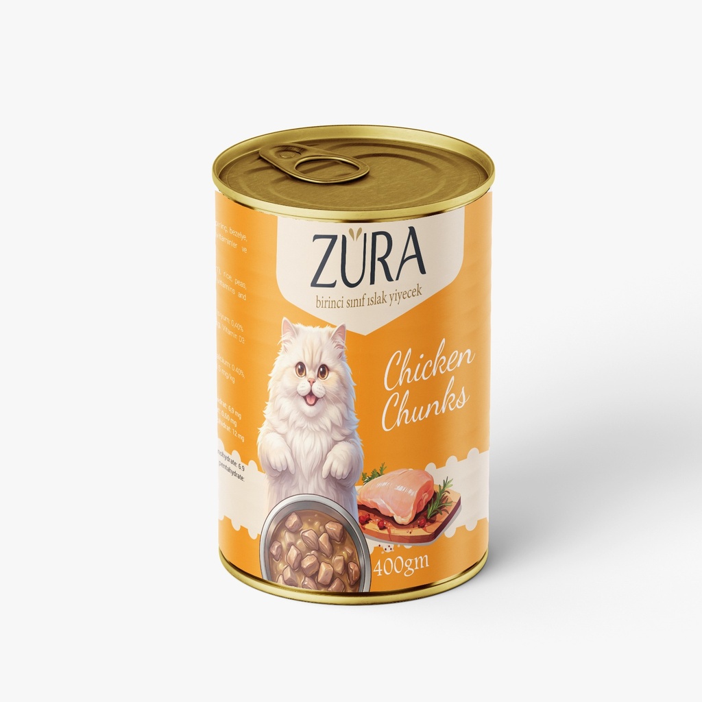 Zura Chunks Can Food For Adult Cat Chicken 400 GM