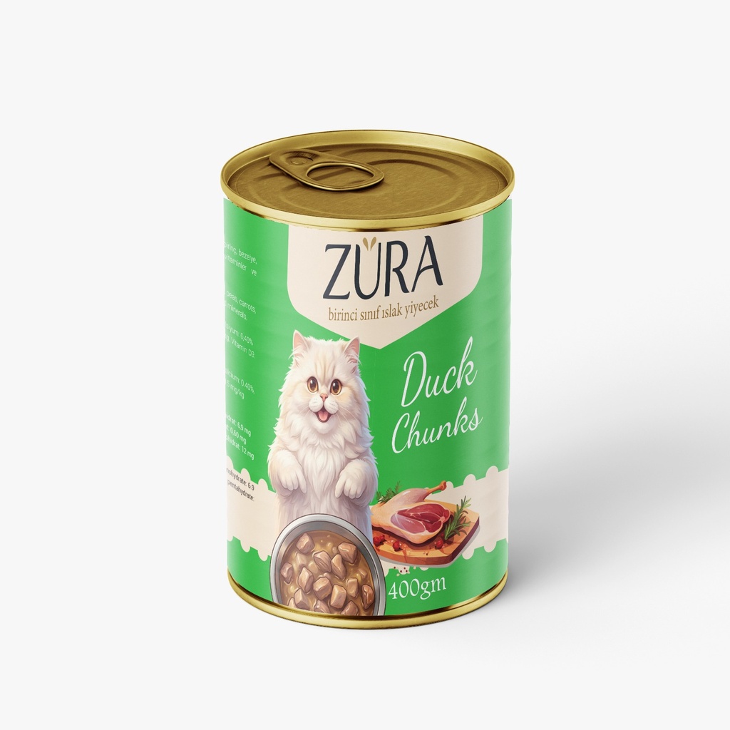 Zura Chunks Can Food For Adult Cat Duck 400 GM