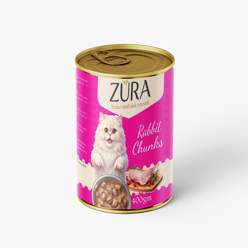 Zura Chunks Can Food For Adult Cat Rabbit 400 GM
