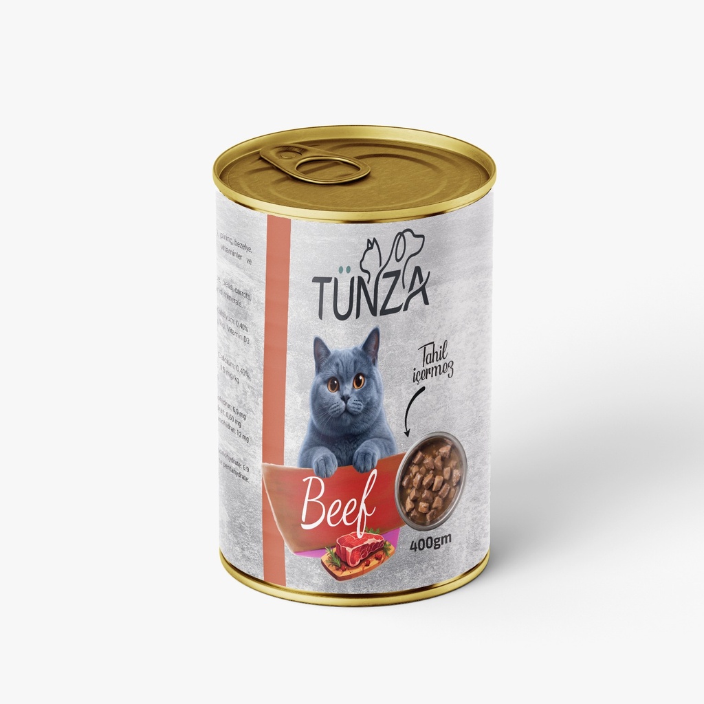 Tunza Chunks Can Food For Adult Cat Beef 400 GM