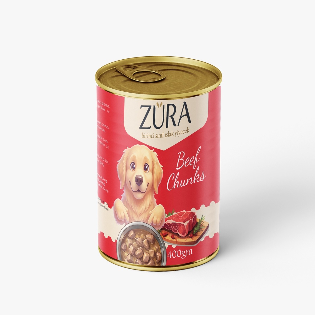 Zura Chunks Can Food For Adult Dog Beef 400 GM