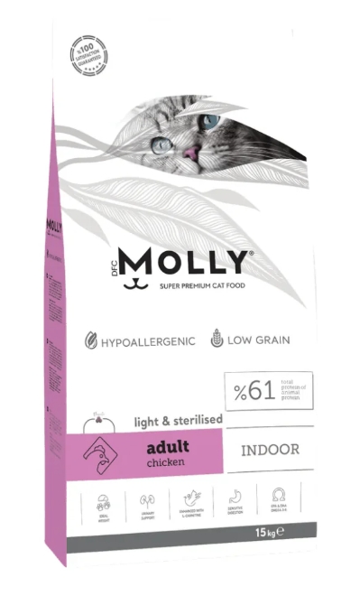 MOLLY - Dry Food - For Adult Cats - 15 kg - Indoor - Chicken
