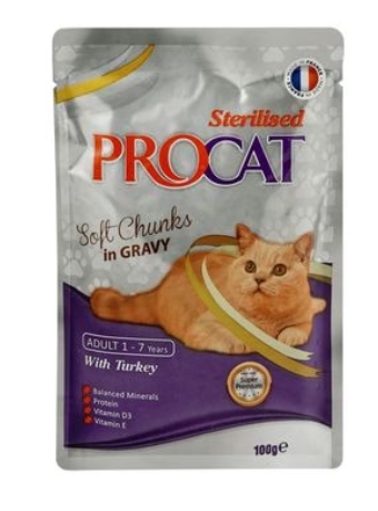 Procat - For Adult Cats - Pouch 100 gm - With Turkey