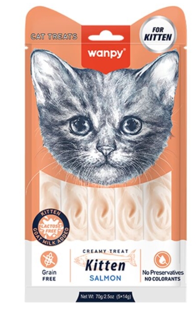 Wanpy - Cat Treat - Kitten - Pouch 70 gm - With salmon