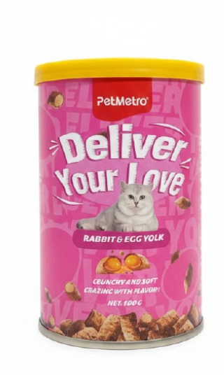 PetMetro - Cat Treat - Clinder 100 gm - Rabbit & Egg Yolk