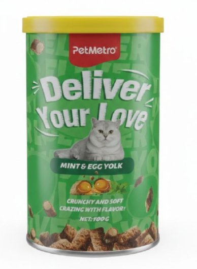 PetMetro - Cat Treat - Clinder 100 gm - Mint & Egg Yolk