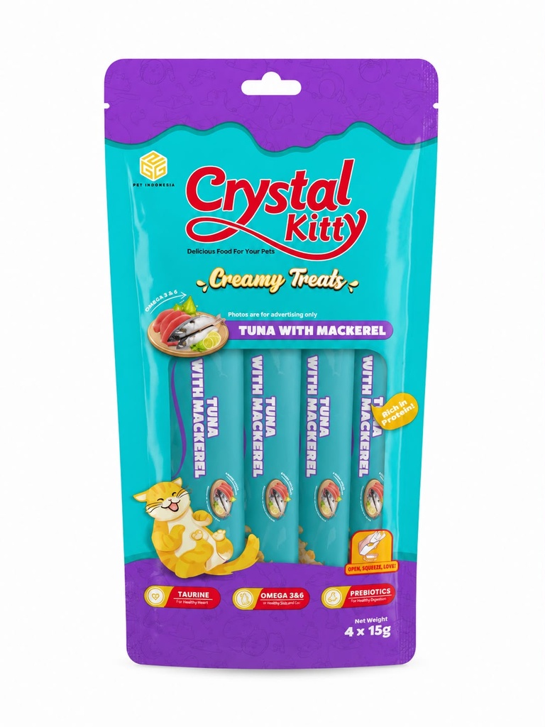 Crystal Kitty - Cat Treats - Tuna With Mackerel - 4 Pcs