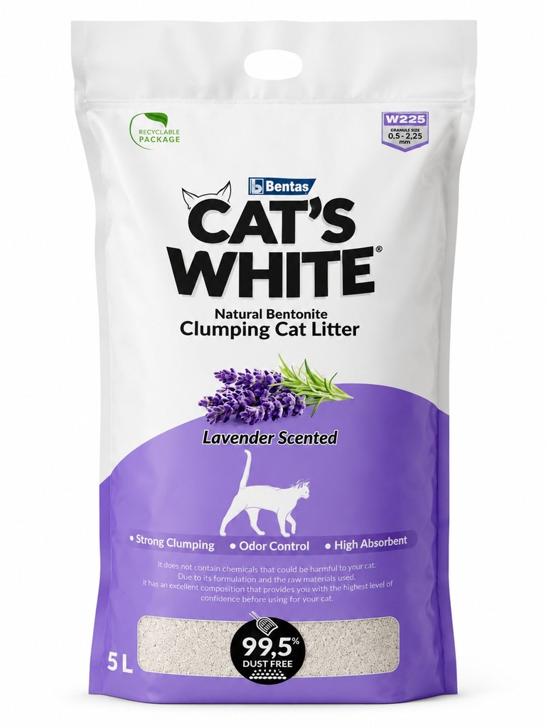 Bentas - Cat White - Cat Litter - 5 L - Lavender