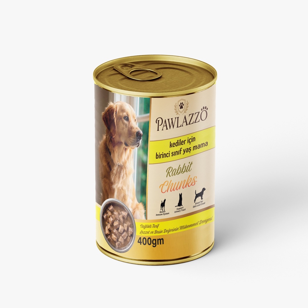 [3045] pawlazzo Chunks Can Food For Adult Dog rabbit 400 GM