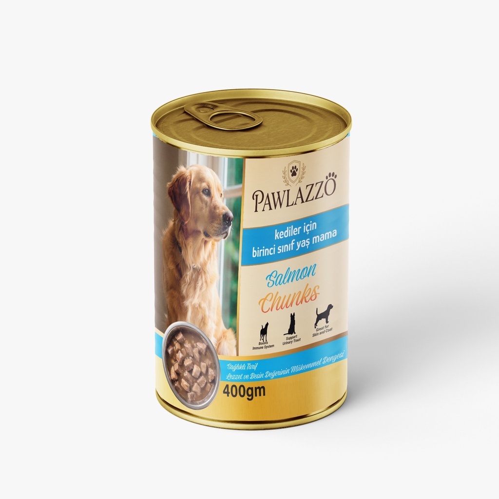 [3045] pawlazzo Chunks Can Food For Adult Dog salmon 400 GM