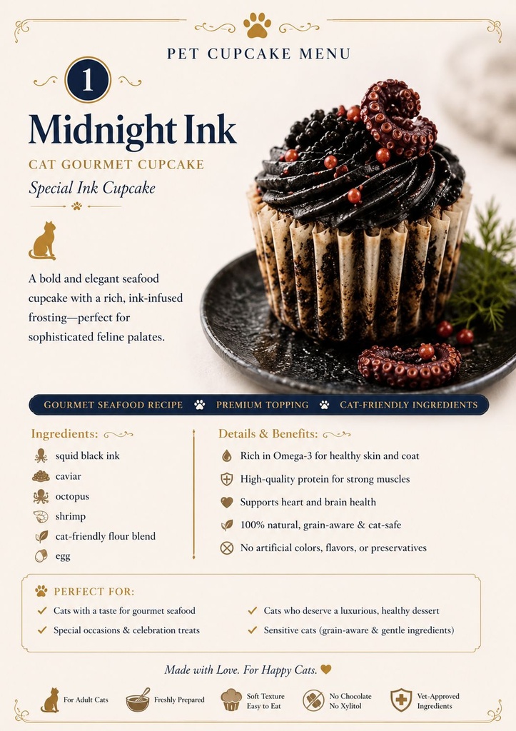 [Cat Cupcake 01] Midnight Ink  Cat Gourmet Cupcake