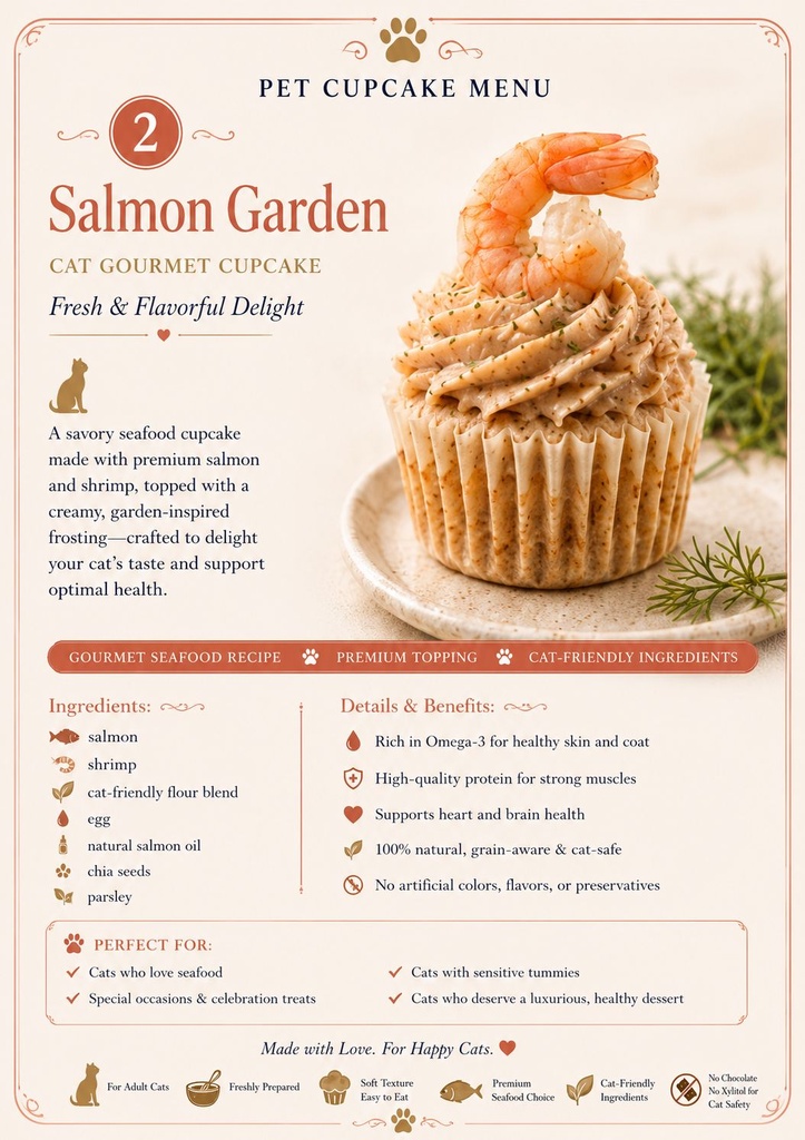[Cat Cupcake 02] Salmon Garden Cat Gourmet Cupcake
