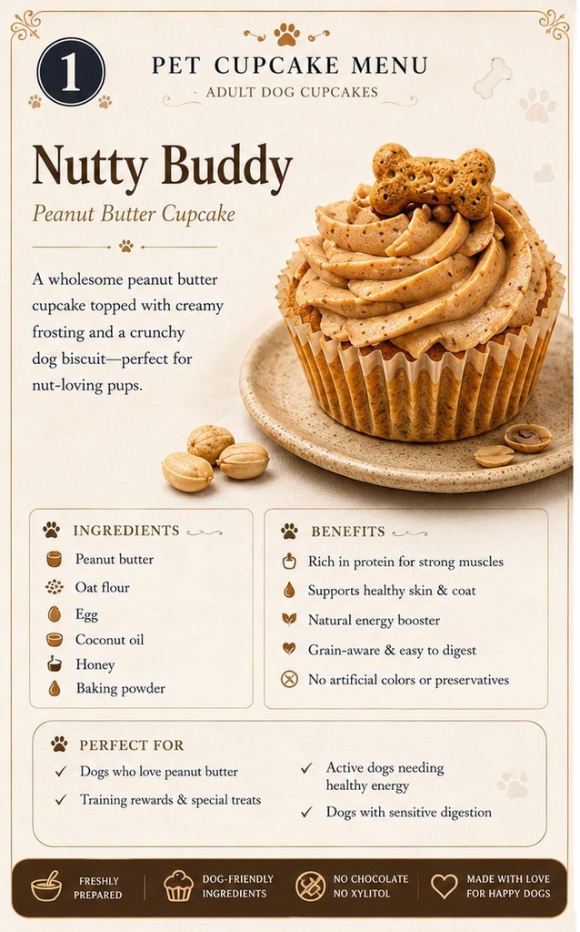 [Adult Dog Cupcake 01] Nutty Buddy Peanut Butter Cupcake