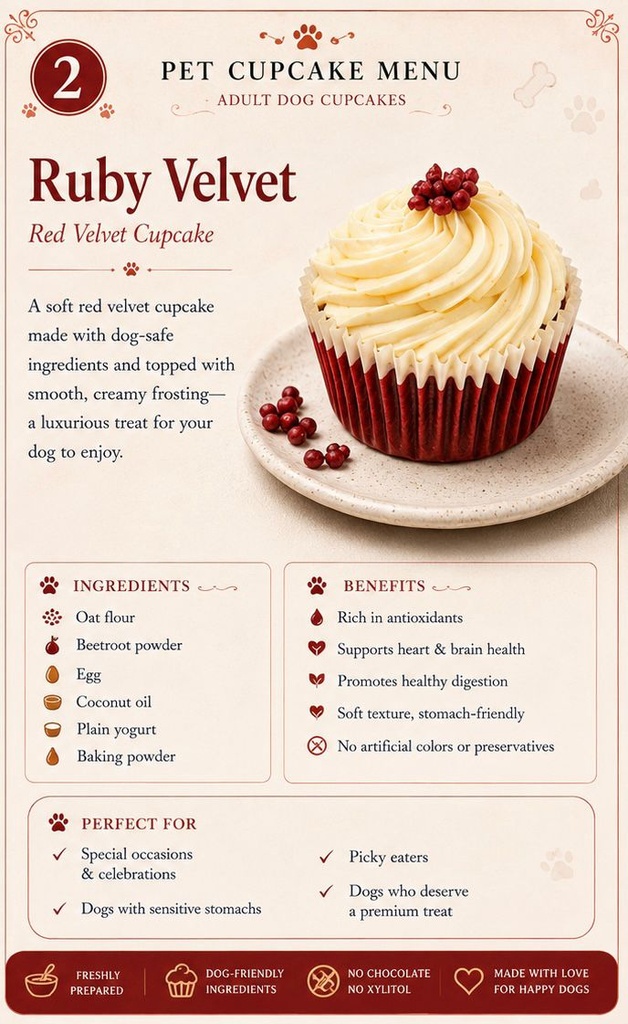 [Adult Dog Cupcake 02] Ruby Velvet Red Velvet Cupcake