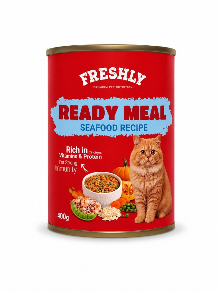 freshly Meal Can Food For Cat Sea Food & Shrimp With Veg & Soup 400 GM