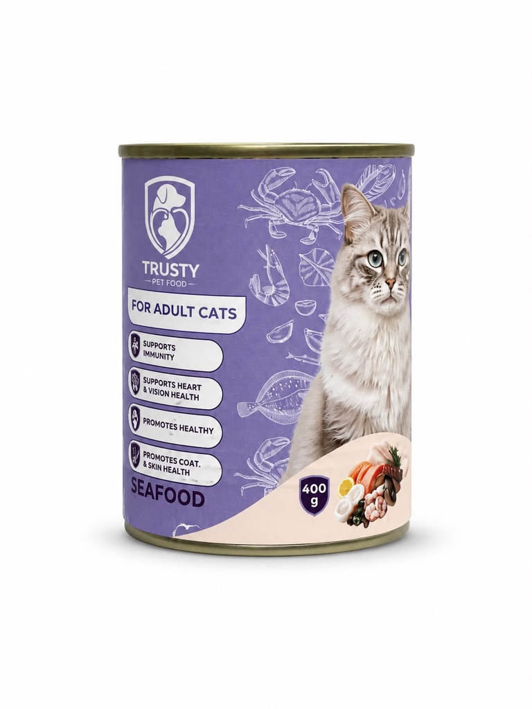 Trusty Wet Food Seafood Cat 400g Pate,24,