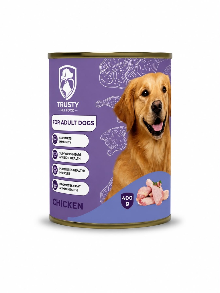 Trusty Wet Food Chicken Dog 400g Pate,48,