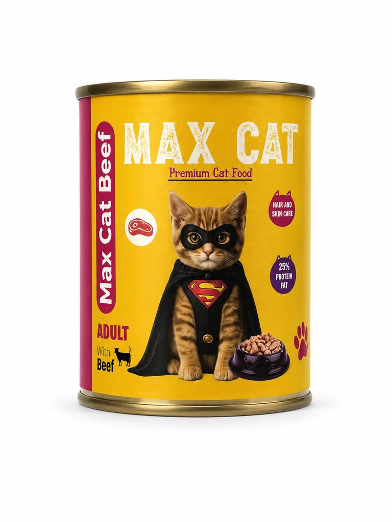 Max Wet Food Beef Cat 400g Pate,48