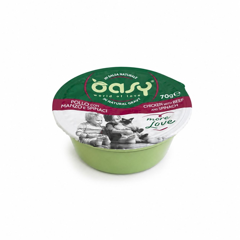 Oasy Wet Cat Mor Love Cup Chicken With Beef and Spinach 70 gr